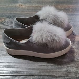Womens Steve Madden faux fur slip on sneakers